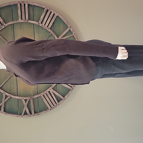 Quince Cotton Cashmere Fitted Ribbed Cardigan In Mocha Heather - Picture 3 of 16